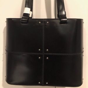 Tods black leather tote bag